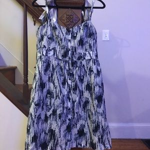 Blue and white button up dress